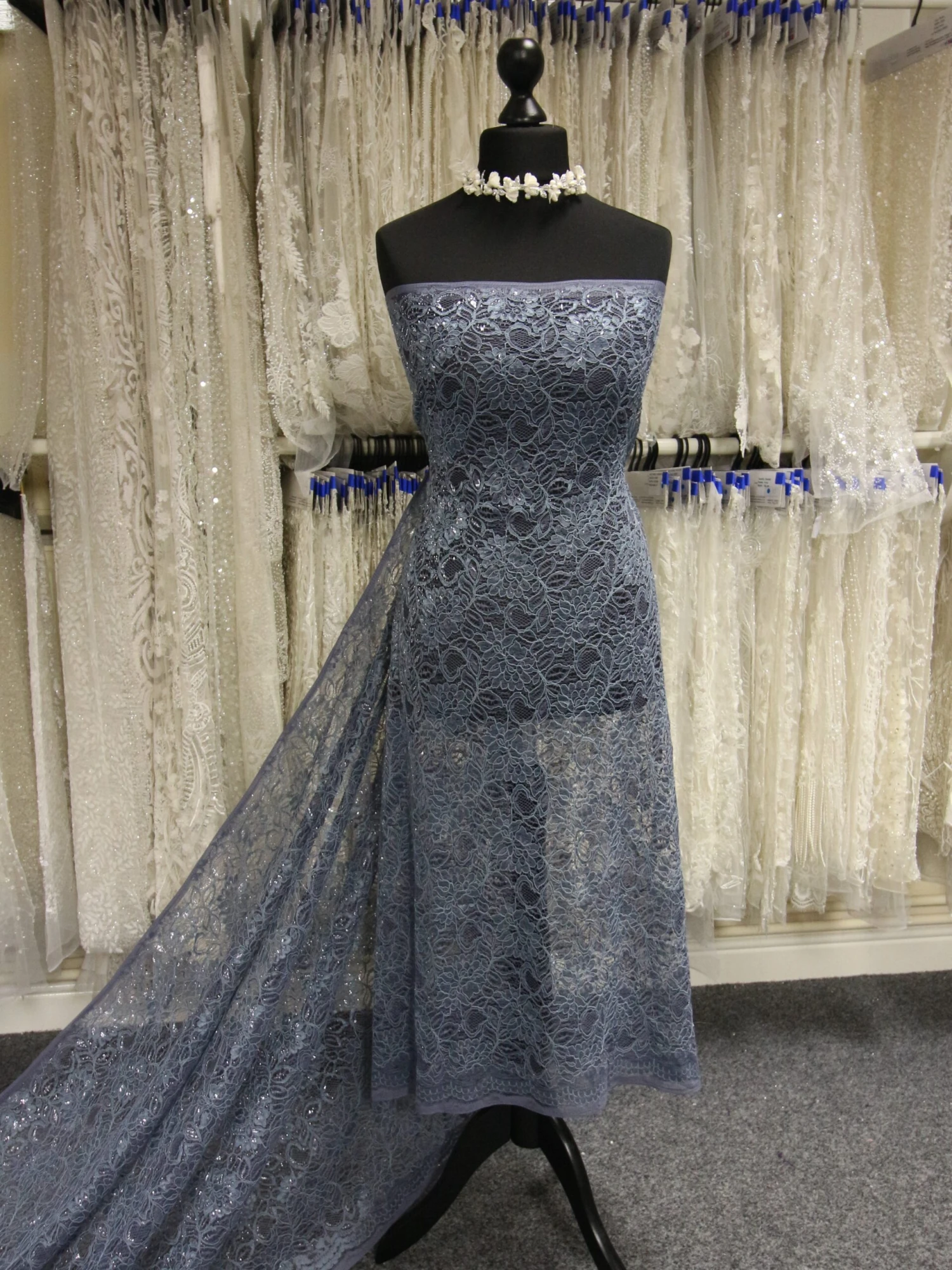 Teal Raschel Lace - Ezra 3 Teal Raschel Lace - Ezra