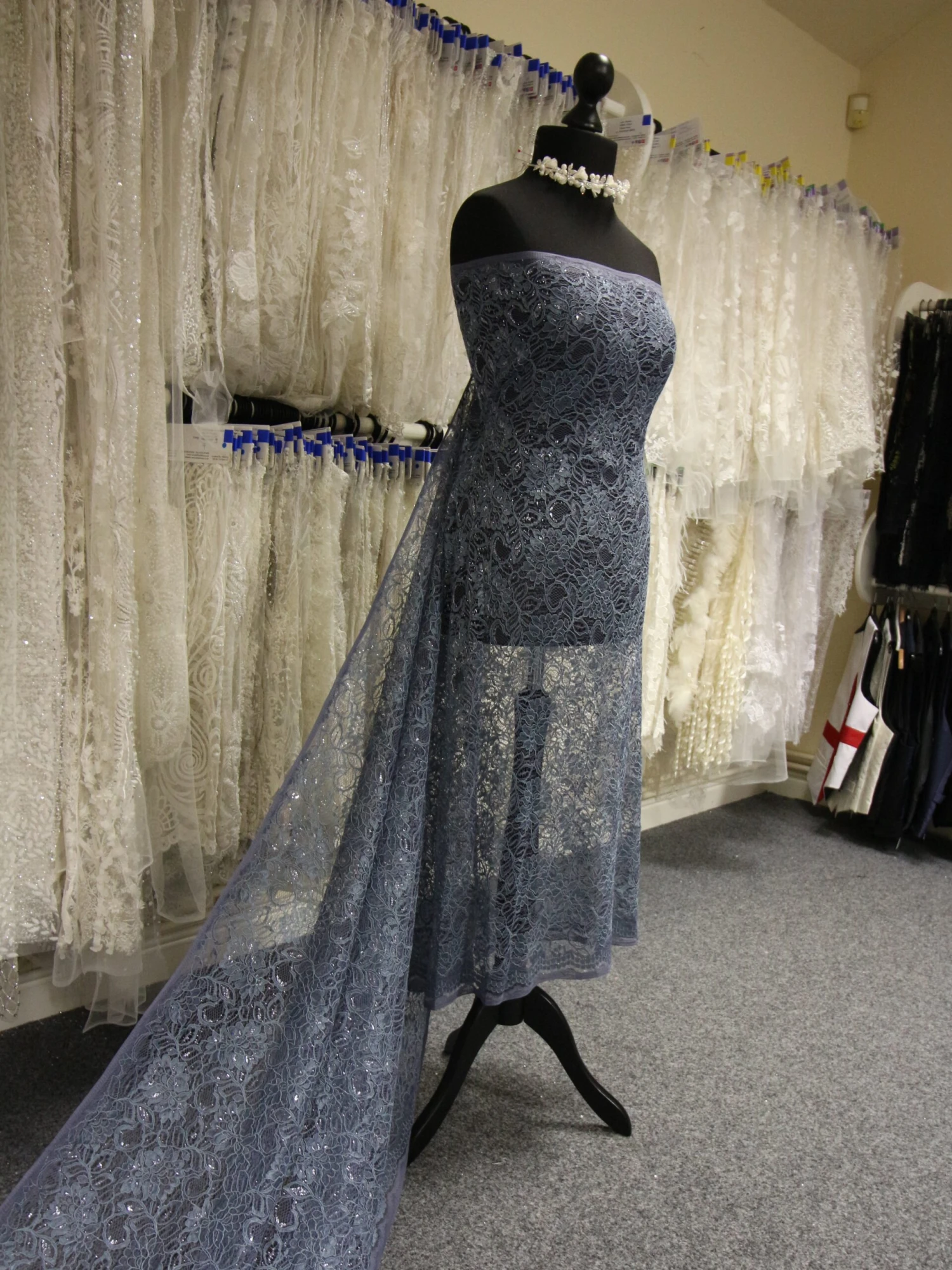 Teal Raschel Lace - Ezra 4 Teal Raschel Lace - Ezra - Image 2