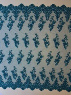 Turquoise Beaded Lace - Pilar 10 Turquoise Beaded Lace - Pilar -Elegance in Lace TurquoiseBeadedEmbroideryLace Pilar fullwidth
