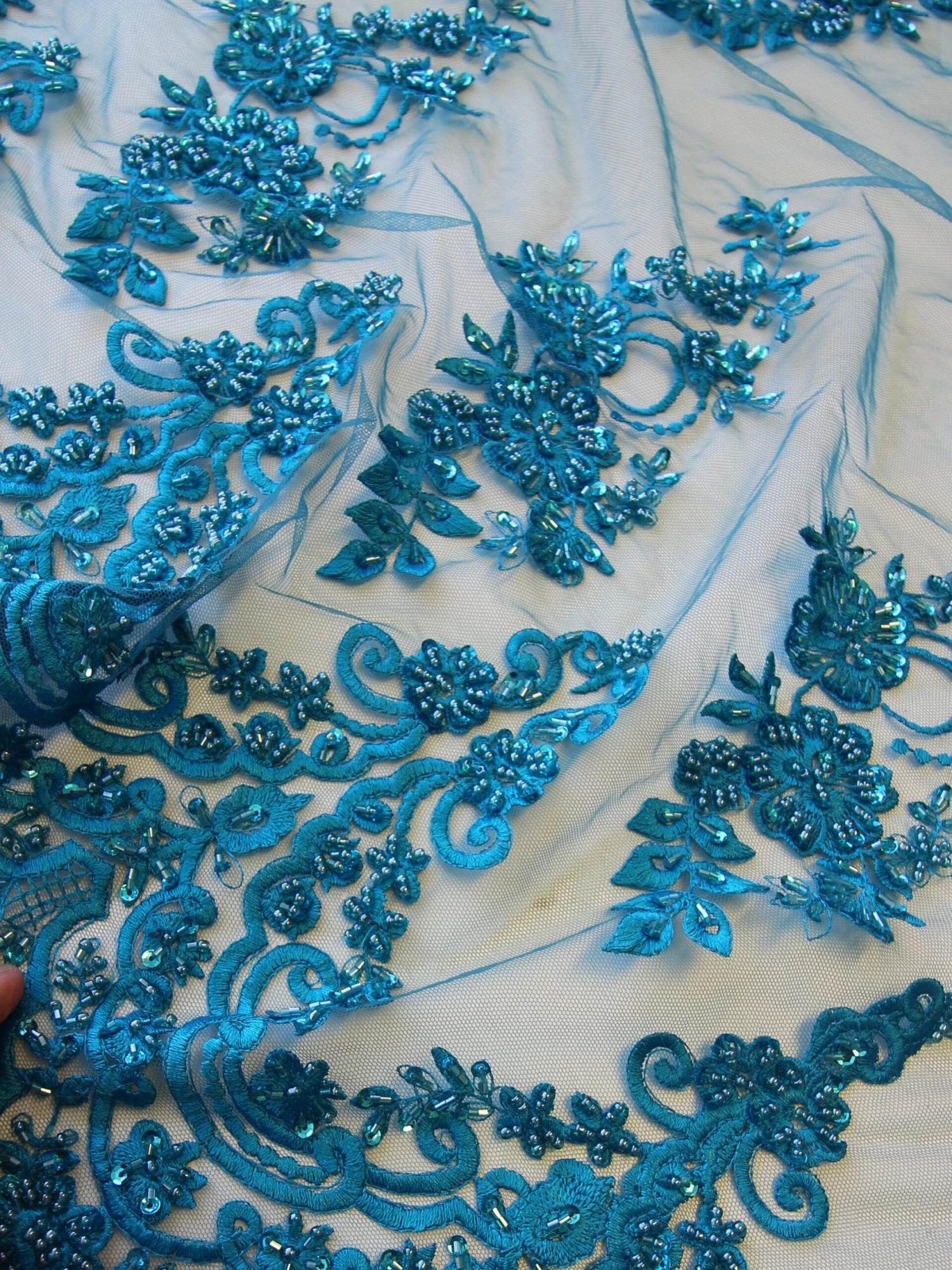 Turquoise Beaded Lace - Pilar 6 Turquoise Beaded Lace - Pilar - Image 4