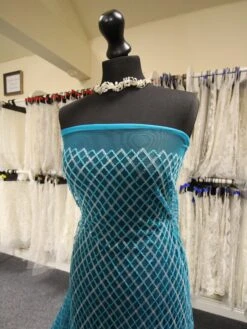 Turquoise Sequinned Lace - Odelia -Elegance in Lace TurquoiseLace Odelia 1