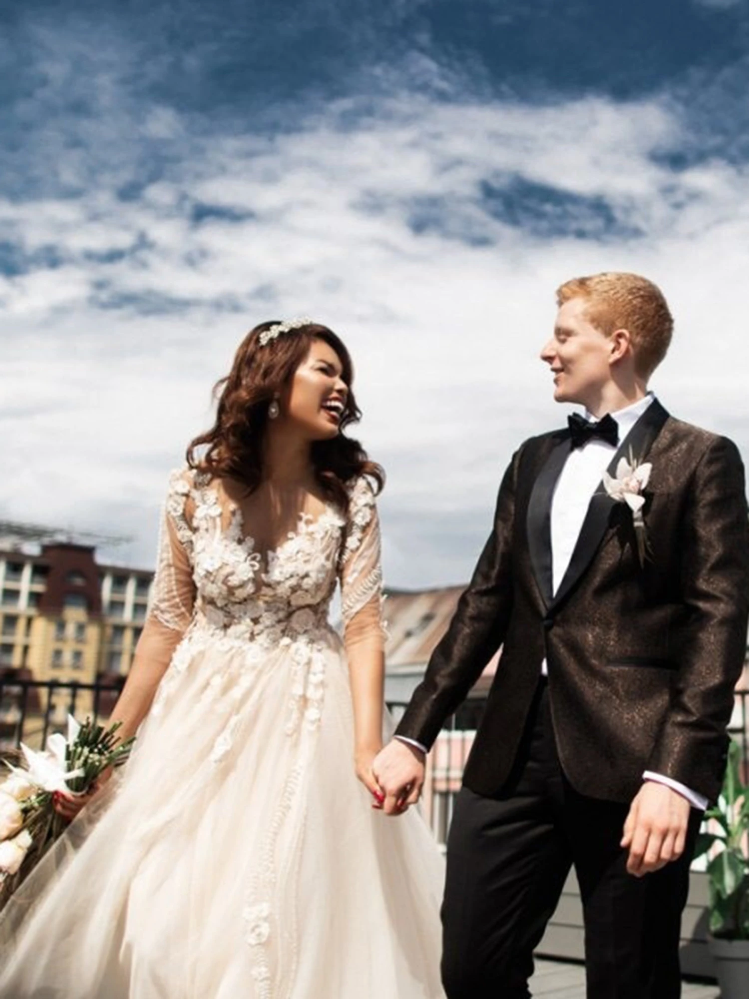 Champagne Beaded Flower Lace - Blake 5 Champagne Beaded Flower Lace - Blake - Image 3