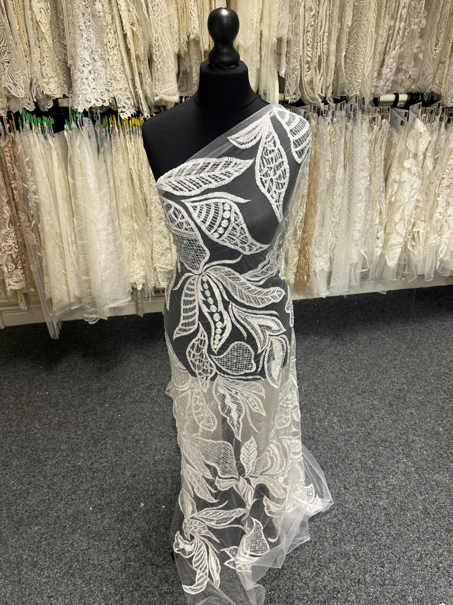 White Beaded Lace - Bridget 3 White Beaded Lace - Bridget