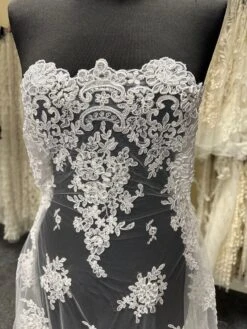 White Corded Lace - Belinda 23 White Corded Lace - Belinda -Elegance in Lace WhiteCordedBridalLace Belinda