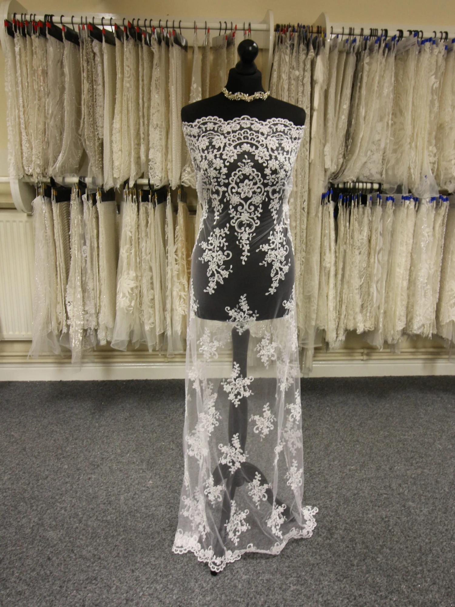 White Beaded Lace - Alexandra 3 White Beaded Lace - Alexandra