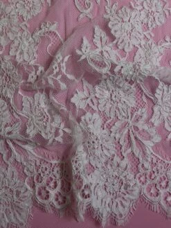 White Corded Lace - Sarah -Elegance in Lace WhitecordedLace Sarah closeup