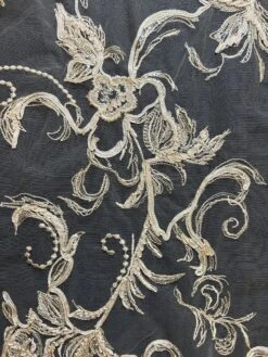 Champagne Embroidered Lace - Zarine -Elegance in Lace Zarine