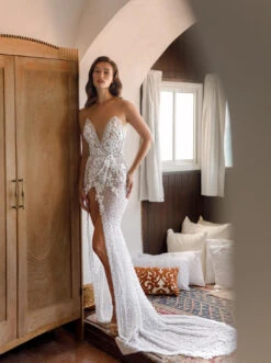 Ivory Sequinned & Beaded Tulle - Sensilla -Elegance in Lace a strikingly designed bridal gown that features our stunning lace sensilla