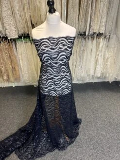 Navy Blue Sequinned Lace - Cerys -Elegance in Lace a 084ae3df 6dee 4352 a385 903b42ff2a23