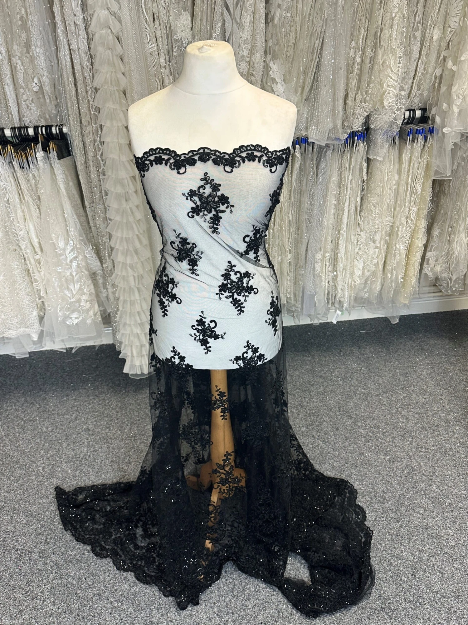 Black Beaded And Corded Lace - Alexandra 3 Black Beaded And Corded Lace - Alexandra