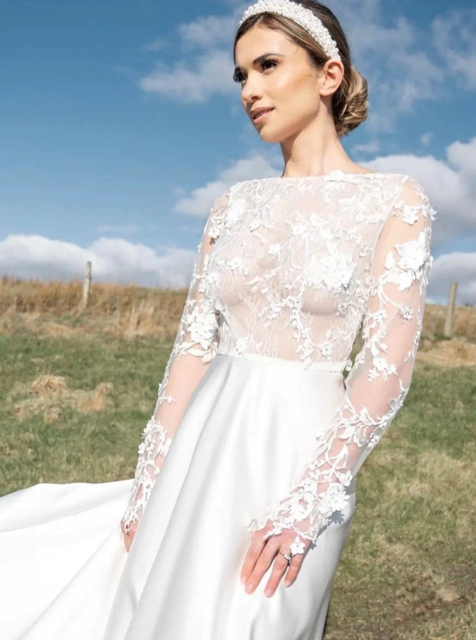 White Embroidered 3D Lace - Abiona 8 White Embroidered 3D Lace - Abiona - Image 6