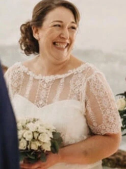 Ivory Sequinned Lace - Amber -Elegance in Lace amber lace dress5