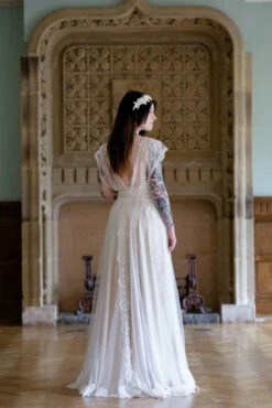 Ivory Sequinned Lace - Amber -Elegance in Lace amberback