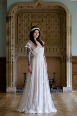 Ivory Sequinned Lace - Amber -Elegance in Lace amberfront