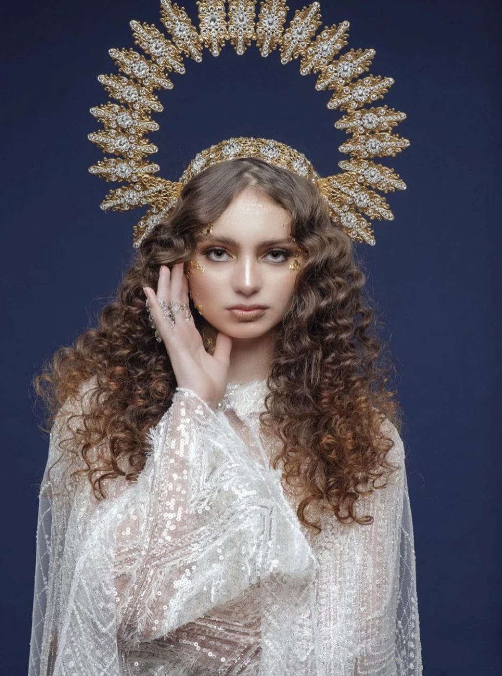 Ivory Sequinned Lace - Anya 11 Ivory Sequinned Lace - Anya - Image 9