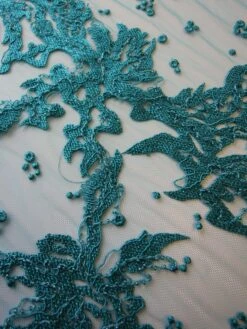 Aqua Embroidery Lace - Zelie 13 Aqua Embroidery Lace - Zelie -Elegance in Lace aqua embroidered lace zelie close up