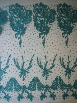 Aqua Embroidery Lace - Zelie 11 Aqua Embroidery Lace - Zelie -Elegance in Lace aqua embroidered lace zelie full width