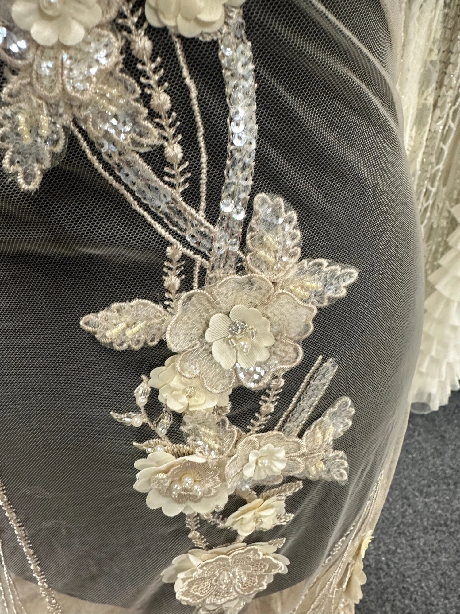 Champagne Beaded Flower Lace - Blake 21 Champagne Beaded Flower Lace - Blake - Image 19