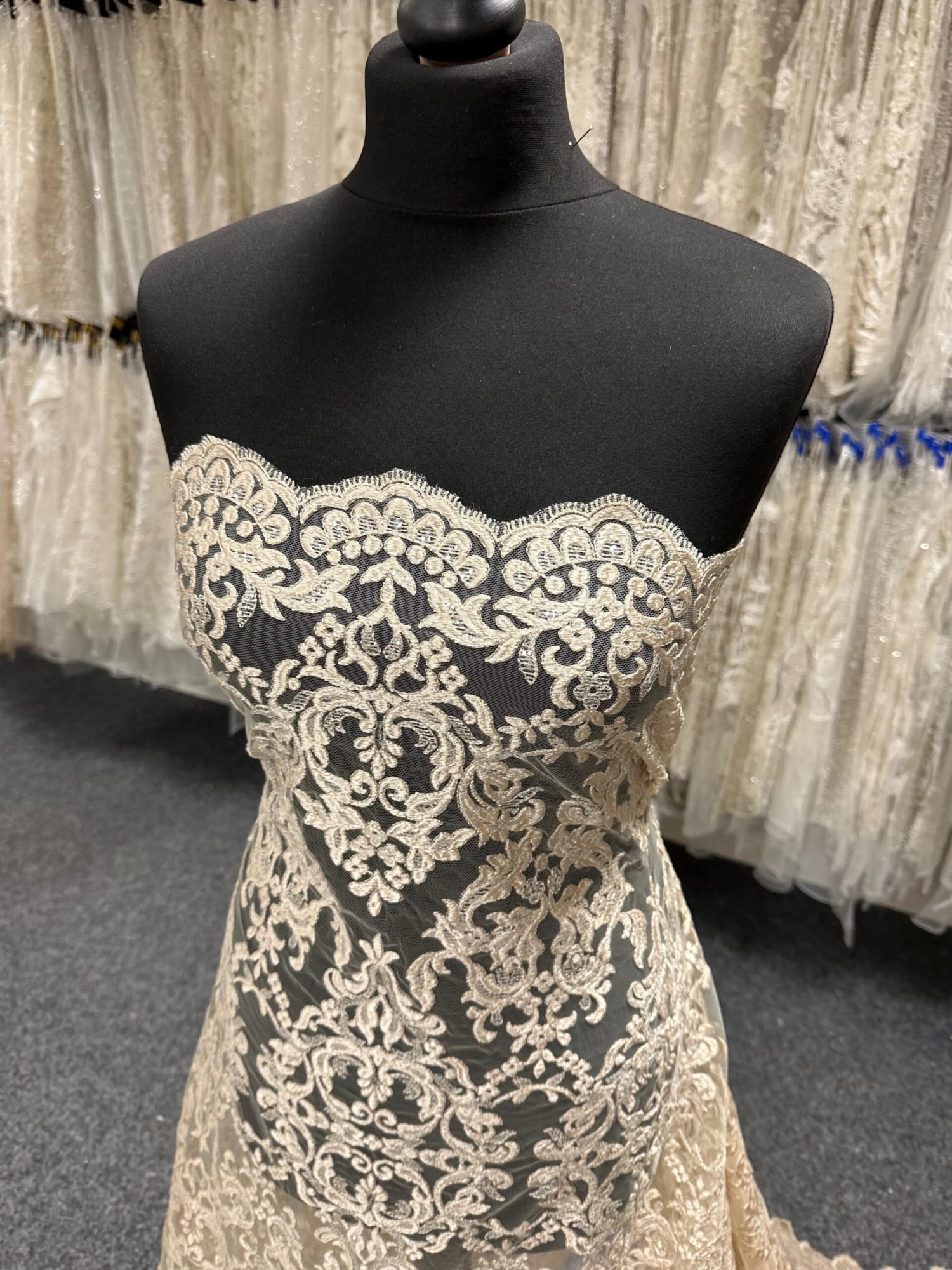 Champagne Sequinned Embroidery Lace - Albany 11 Champagne Sequinned Embroidery Lace - Albany - Image 9