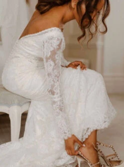 Ivory Chantilly Lace - Harper 15 Ivory Chantilly Lace - Harper -Elegance in Lace bespoke wedding dress featuring ivory chantilly
