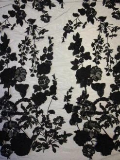 Black 3D Lace - Meghan -Elegance in Lace black 3d embroidered lace meghan