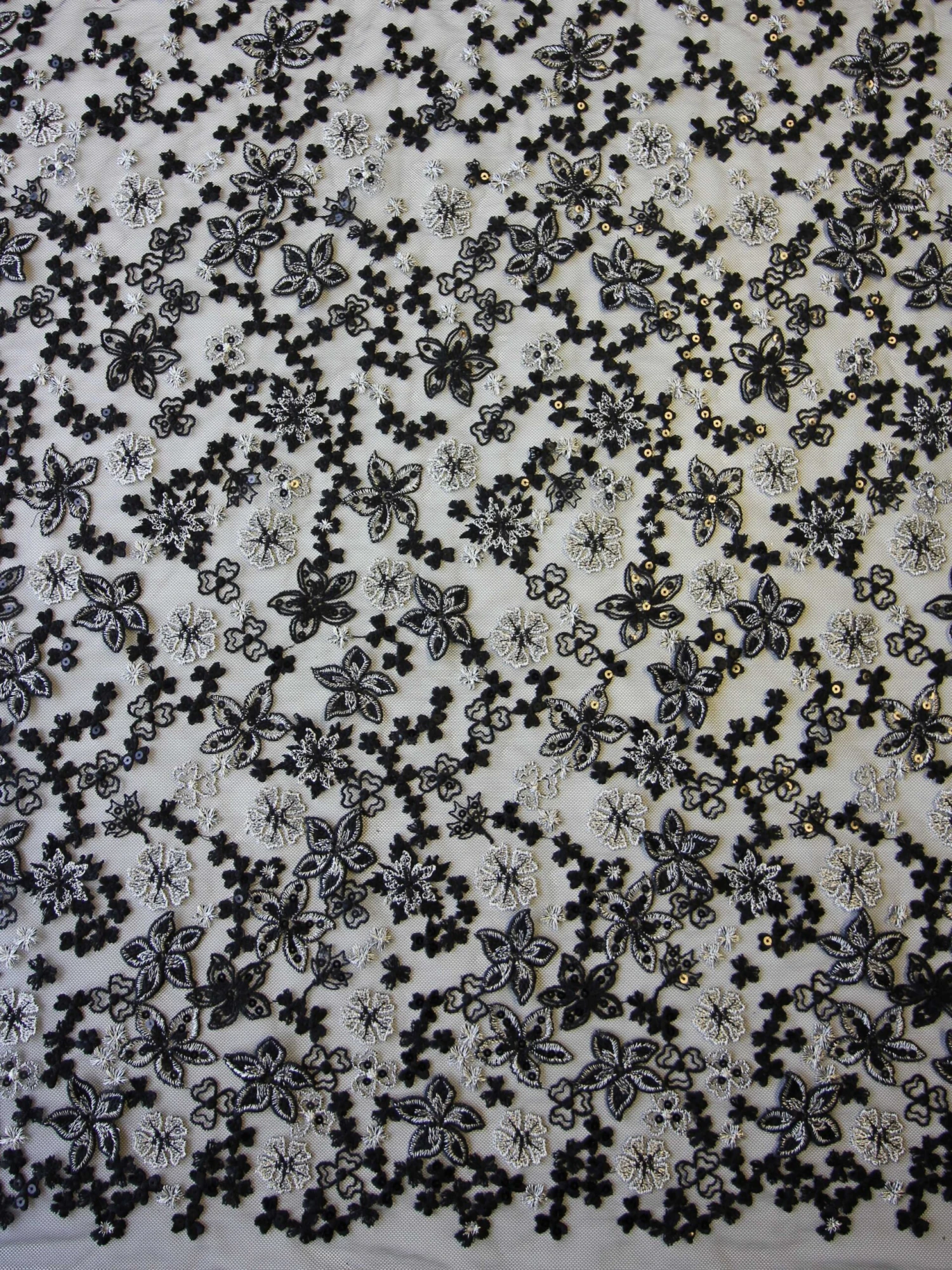 Black & Silver Embroidered Lace - Ernestine 4 Black & Silver Embroidered Lace - Ernestine - Image 2