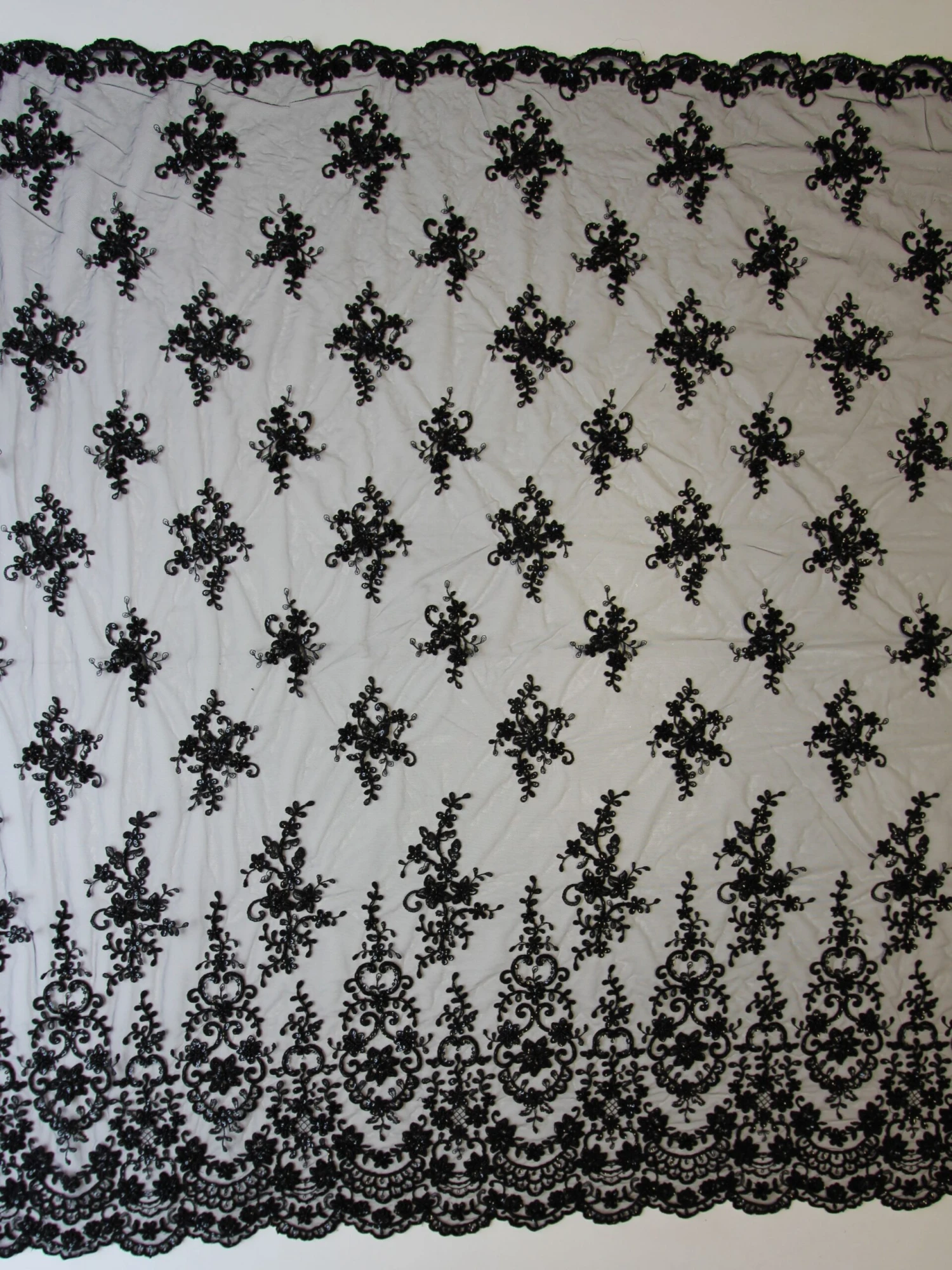 Black Beaded And Corded Lace - Alexandra 6 Black Beaded And Corded Lace - Alexandra - Image 4