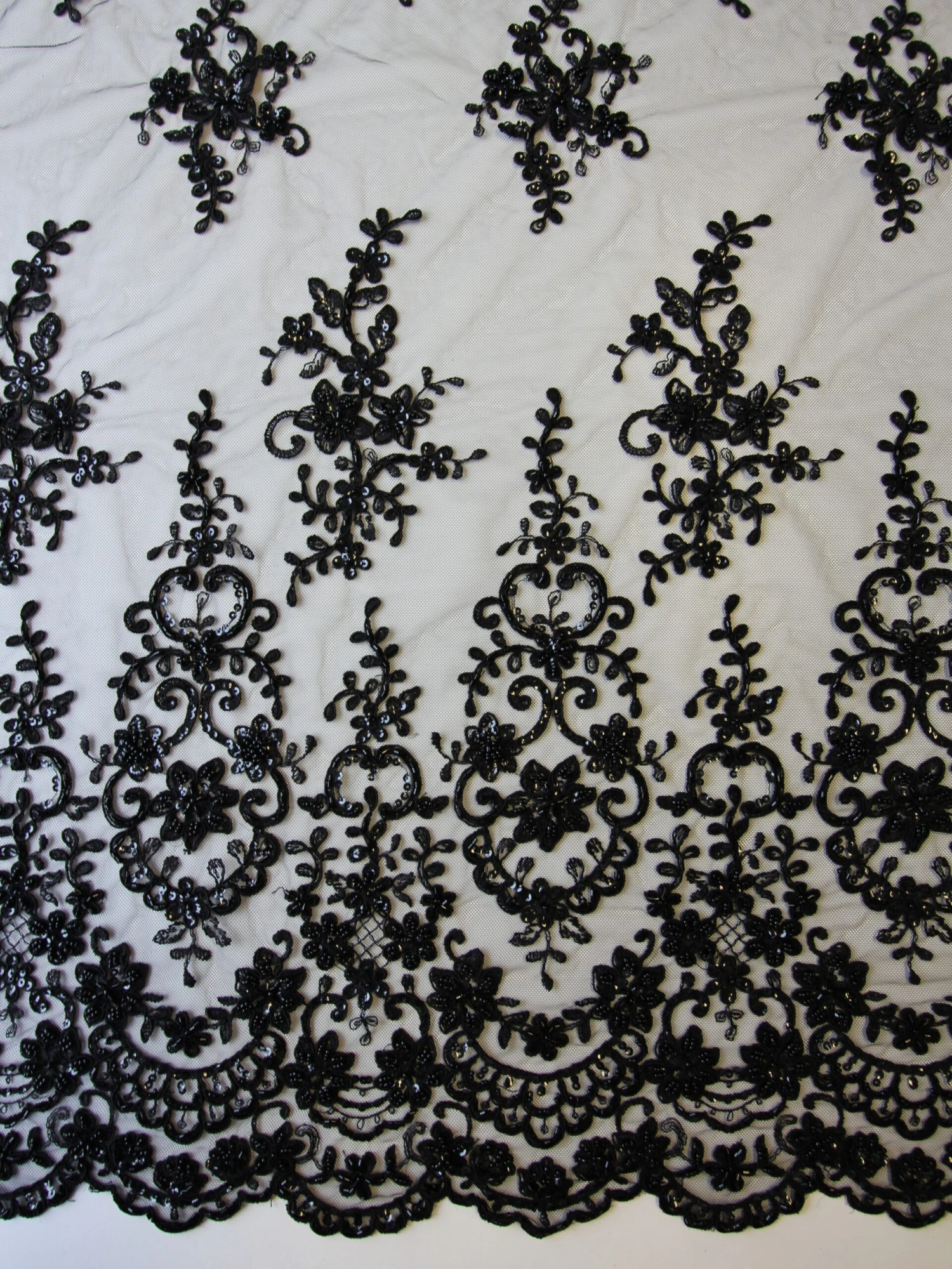 Black Beaded And Corded Lace - Alexandra 5 Black Beaded And Corded Lace - Alexandra - Image 3