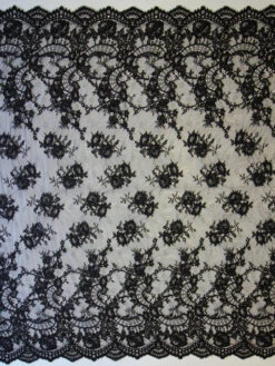 Black Beaded Lace - Ebony -Elegance in Lace black beaded lace ebony full width