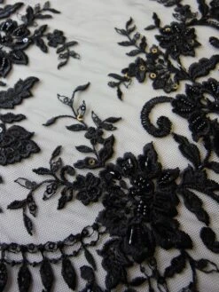 Black Beaded Lace - Ziggy -Elegance in Lace black beaded lace ziggy close up