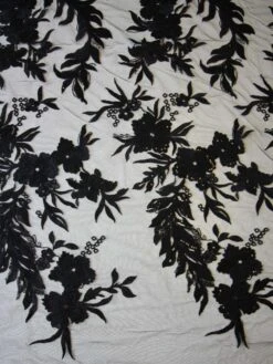 Black Sequinned Embroidery Lace - Gaynor -Elegance in Lace black embroidered lace gaynor