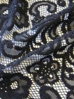 Black Lace - Edwina -Elegance in Lace black raschel lace edwina close up