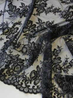 Black Raschel Lace - Jayne -Elegance in Lace black raschel lace jayne close up