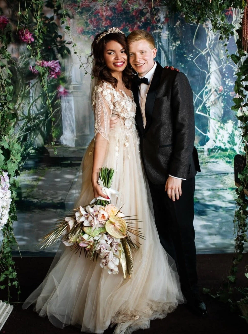 Champagne Beaded Flower Lace - Blake 14 Champagne Beaded Flower Lace - Blake - Image 12