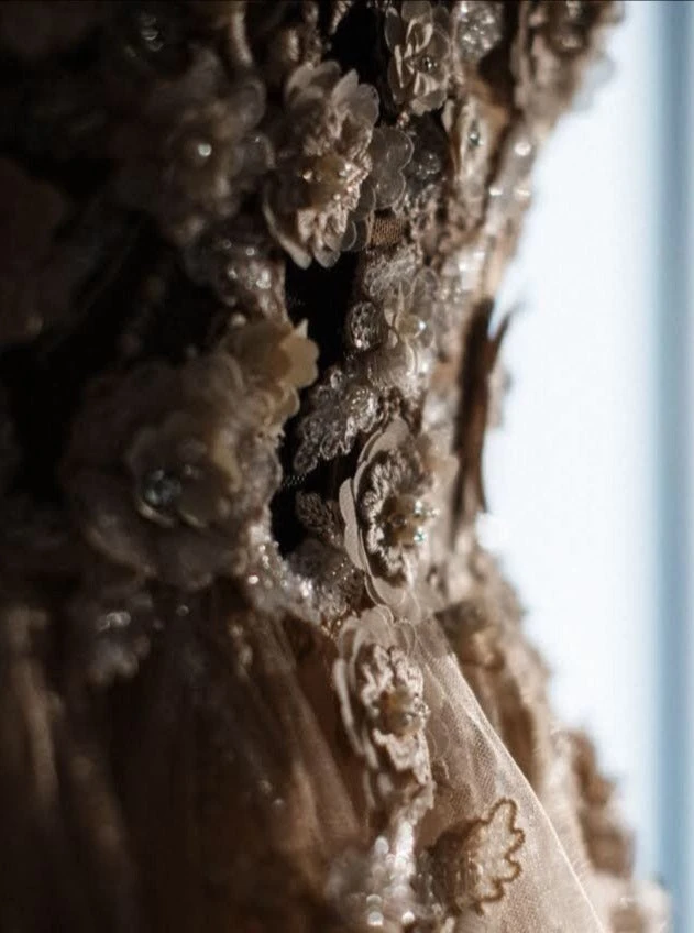 Champagne Beaded Flower Lace - Blake 11 Champagne Beaded Flower Lace - Blake - Image 9