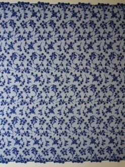 Royal Blue Embroidery Lace - Austen -Elegance in Lace blue embroidery lace austen full width