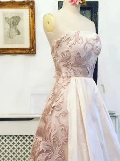 Pink Embroidered Lace - Autumn 13 Pink Embroidered Lace - Autumn -Elegance in Lace blush pink wedding gown using pink lace autumn 2