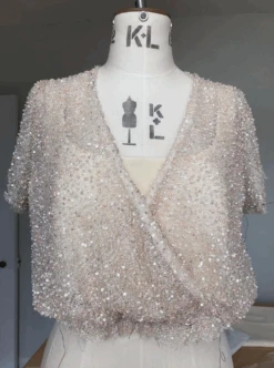 Blush Sequinned Lace - Zion -Elegance in Lace blushbeadedfabriczion