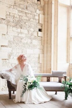 Ivory Beaded With White Feathers Lace - Chantelle -Elegance in Lace bowtieandbellephotography223