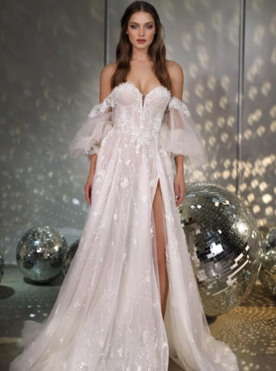 Ivory Beaded Embroidered Lace - Genka 7 Ivory Beaded Embroidered Lace - Genka - Image 5