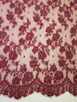 Maroon Beaded Lace - Jacintha -Elegance in Lace burgundy beaded lace jacintha
