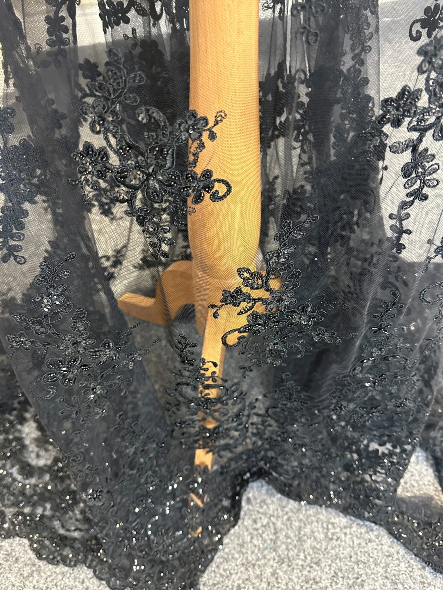 Black Beaded And Corded Lace - Alexandra 10 Black Beaded And Corded Lace - Alexandra - Image 8