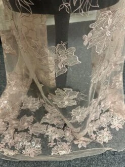 Pink Sequinned Embroidery Lace - Palma -Elegance in Lace c 36b2992a 60a3 437a 9928 093c9bd6b555