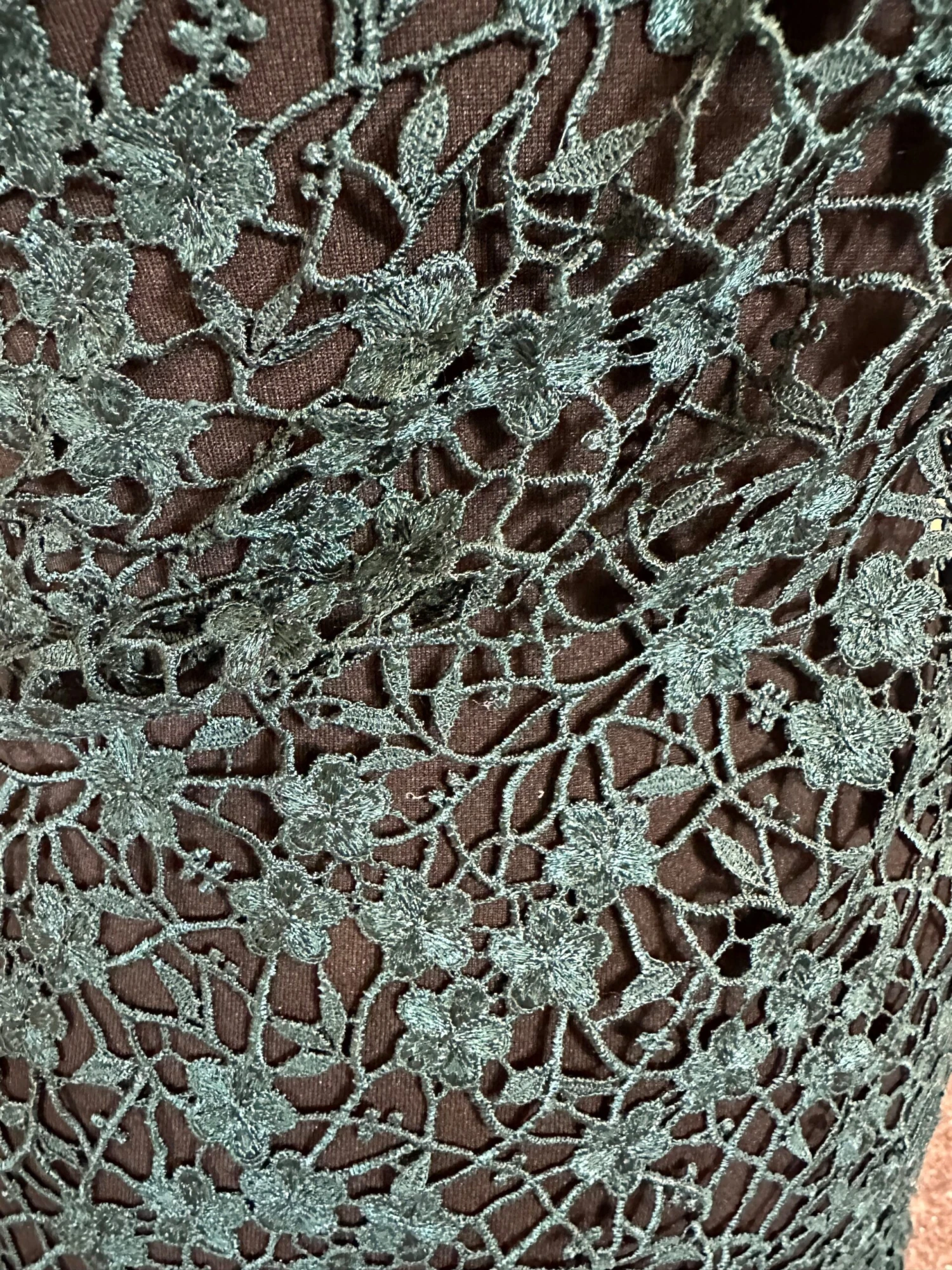 Dark Green Guipure Lace - Ebba 7 Dark Green Guipure Lace - Ebba - Image 5