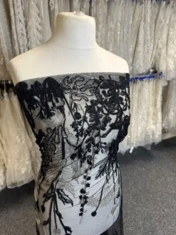 Black & Silver Embroidered Lace - Garbina -Elegance in Lace c d09a05cc bab4 4967 9594 fb0613205048