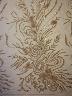 Champagne Beaded Lace - Rassinda -Elegance in Lace champagne beaded lace rassinda