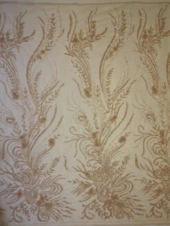 Champagne Beaded Lace - Rassinda -Elegance in Lace champagne beaded lace rassinda full width