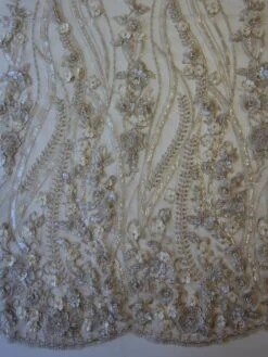 Champagne Beaded Flower Lace - Blake 37 Champagne Beaded Flower Lace - Blake -Elegance in Lace champagne embellished lace blake