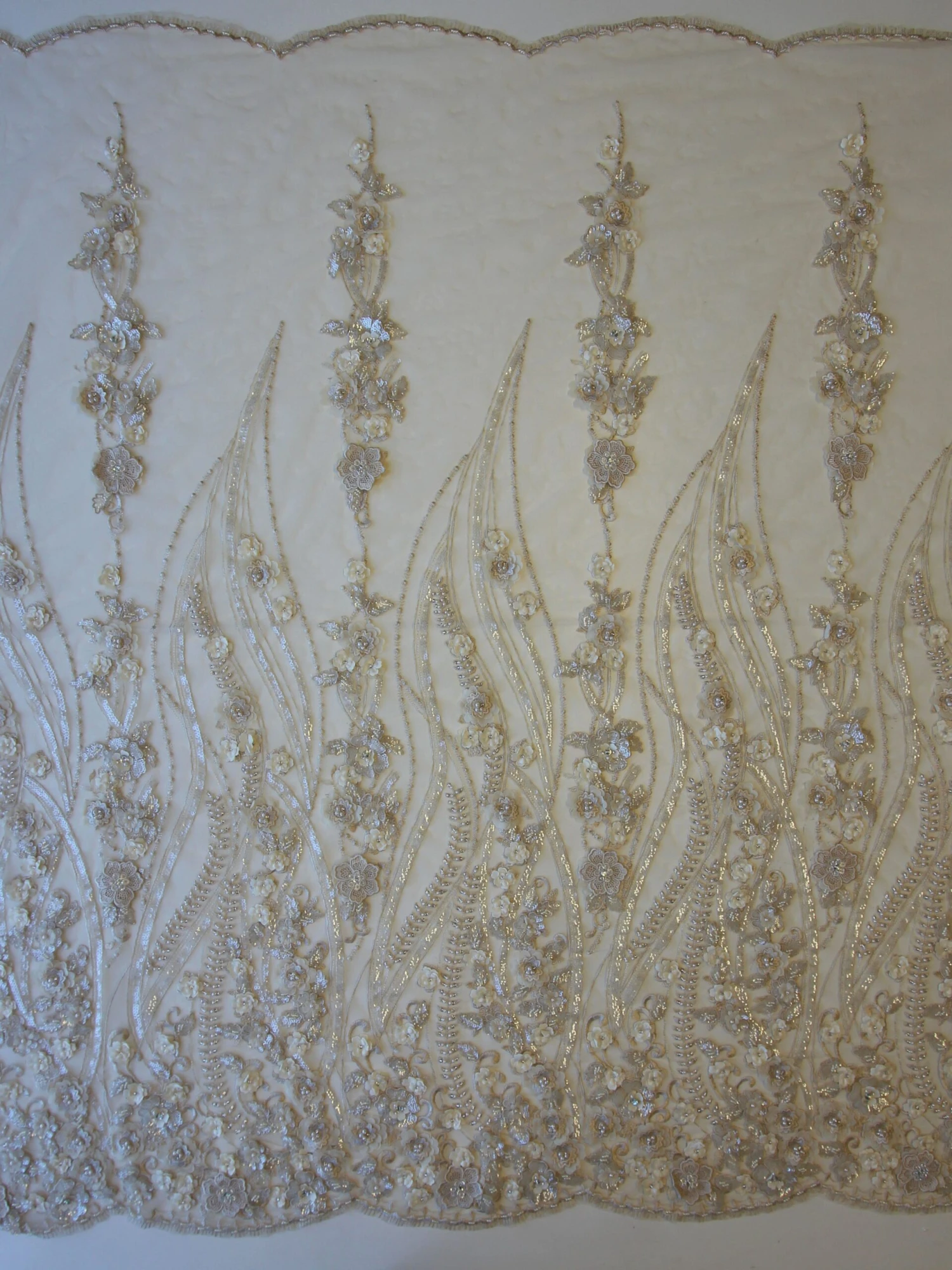 Champagne Beaded Flower Lace - Blake 7 Champagne Beaded Flower Lace - Blake - Image 5