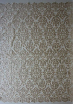 Champagne Sequinned Embroidery Lace - Albany 16 Champagne Sequinned Embroidery Lace - Albany -Elegance in Lace champagne embroidered lace albany full width